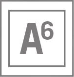 A gray letter "A" with a superscript "6" inside a square border, all within a larger square outline on a white background.